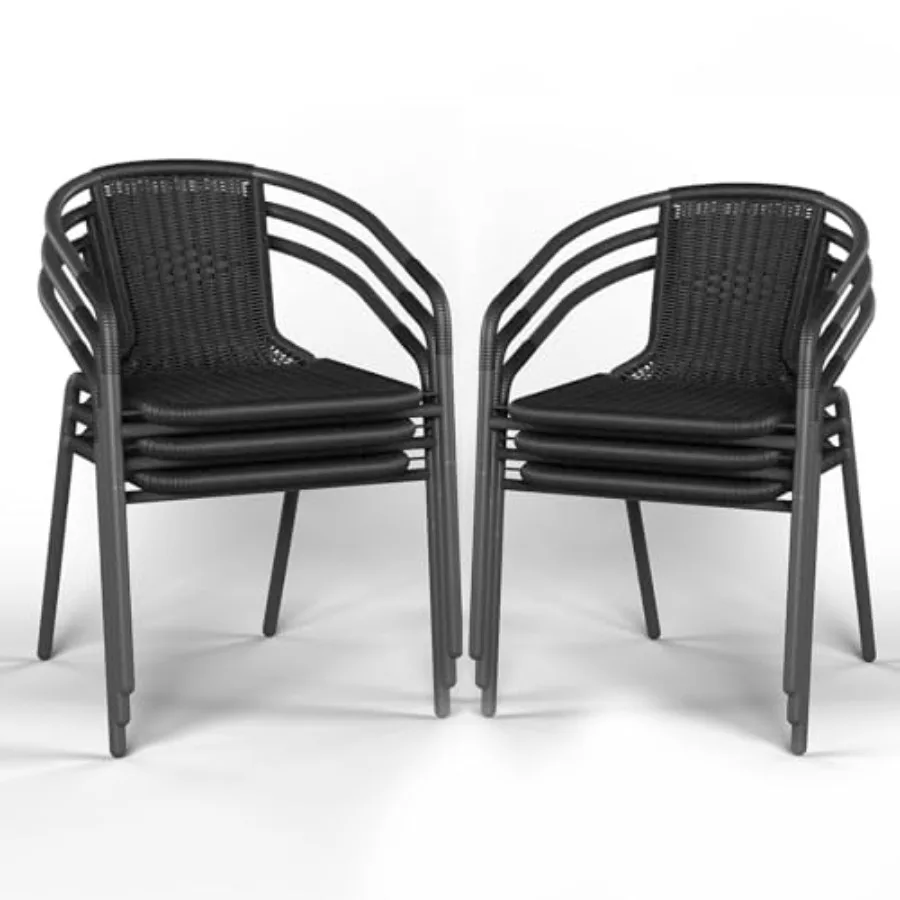 Outdoor Dining Chairs Set of 6, Stackable Outdoor Patio Chairs, Rattan Patio Dining Chair, for Porch, Deck, Garden, Yard, Pools
Outdoor Dining Chairs Set of 6, Stackable Outdoor Patio Chairs, Rattan Patio Dining Chair, for Porch, Deck, Garden, Yard, Pools