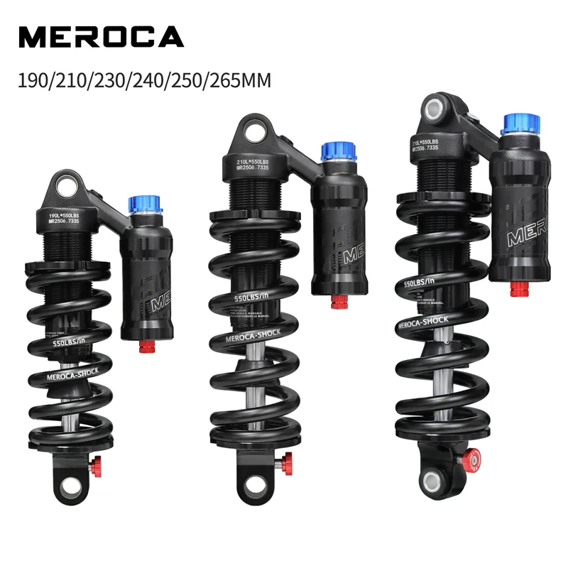 MEROCA MTB Shock for Full - Suspension Bikes Fit E-bike PartsAbsorber 550LBS 190/210/230MM Coil Spring with Damping Rear Shock
MEROCA MTB Shock for Full - Suspension Bikes Fit E-bike PartsAbsorber 550LBS 190/210/230MM Coil Spring with Damping Rear Shock