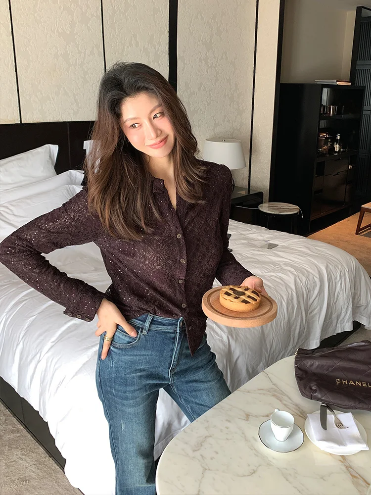 Ele Romantic Lace irt Loose Long Sve Women's Top Dragon Xi Er Autumn Winter Faion Sensation Z854 Casual Chic
Ele Romantic Lace irt Loose Long Sve Women's Top Dragon Xi Er Autumn Winter Faion Sensation Z854 Casual Chic