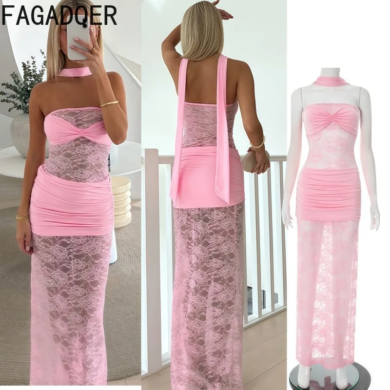 FAGADOER Sexy Lace Patchwork Maxi Dress Women Hollow Out Sleeveless Off Shoulder Long Dresses Female Birthday Clubwear Summer
FAGADOER Sexy Lace Patchwork Maxi Dress Women Hollow Out Sleeveless Off Shoulder Long Dresses Female Birthday Clubwear Summer