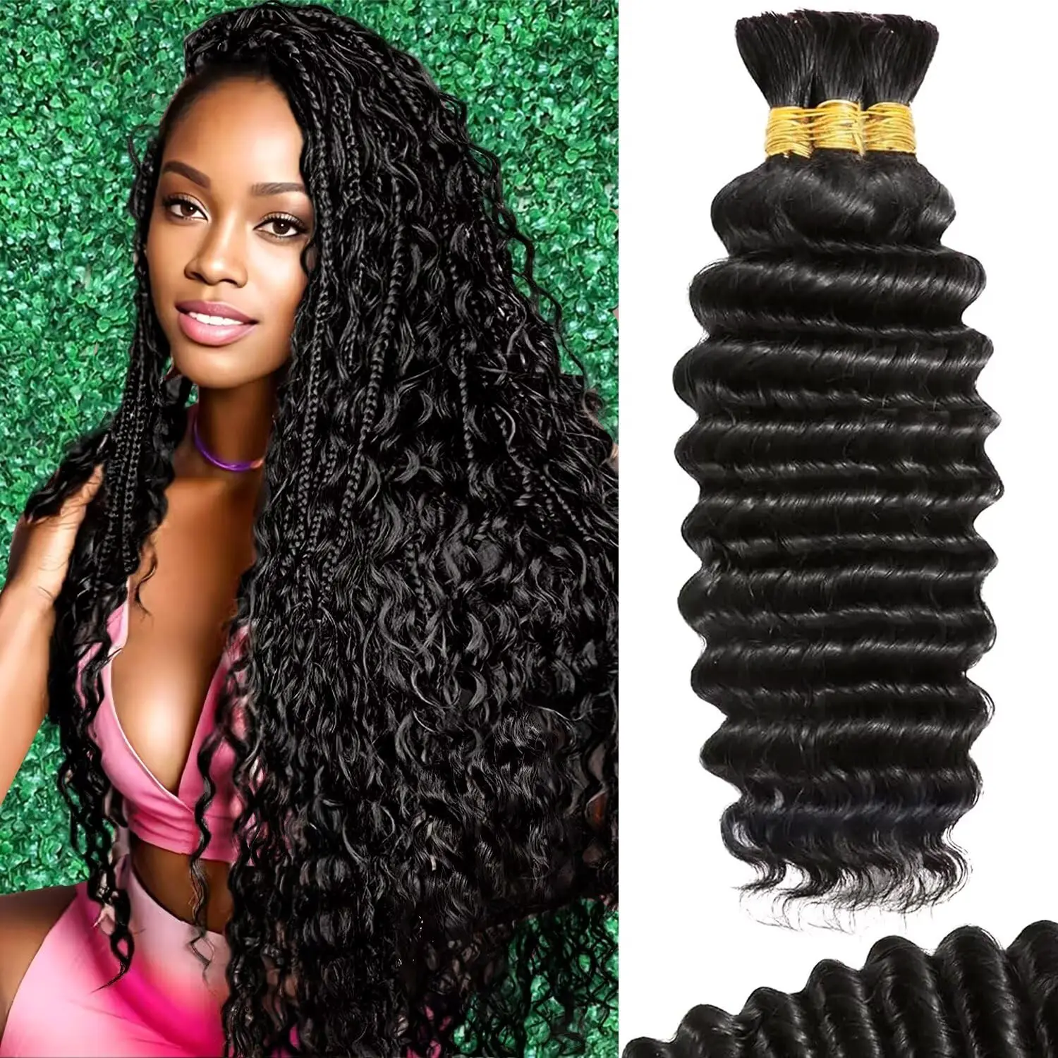 3 Bundles Natural Color Human Braiding Hair For Boho Braids Deep Wave Bulk Human Hair for Braiding Knotless 12A 100% Unprocess
3 Bundles Natural Color Human Braiding Hair For Boho Braids Deep Wave Bulk Human Hair for Braiding Knotless 12A 100% Unprocess