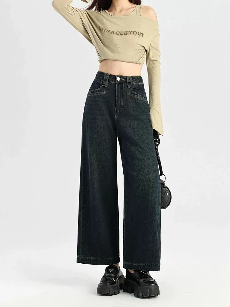 Vintage Blue Wide Leg Cigarette Jeans Women Fall 2025 Petite Cropped Straight Trousers Loose Granny Pants Denim Style
Vintage Blue Wide Leg Cigarette Jeans Women Fall 2025 Petite Cropped Straight Trousers Loose Granny Pants Denim Style