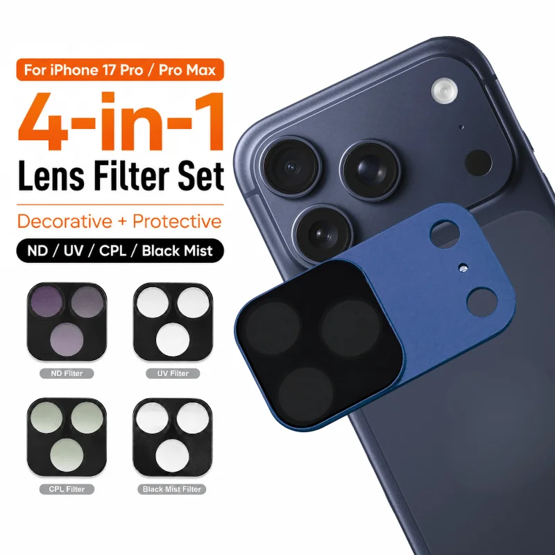 4-in-1 High-transparency Magnetic Mobile Phone Photography Filter Accessories for iPhone 17 Pro/ 17 Pro Max, Scratch-Resistant
4-in-1 High-transparency Magnetic Mobile Phone Photography Filter Accessories for iPhone 17 Pro/ 17 Pro Max, Scratch-Resistant