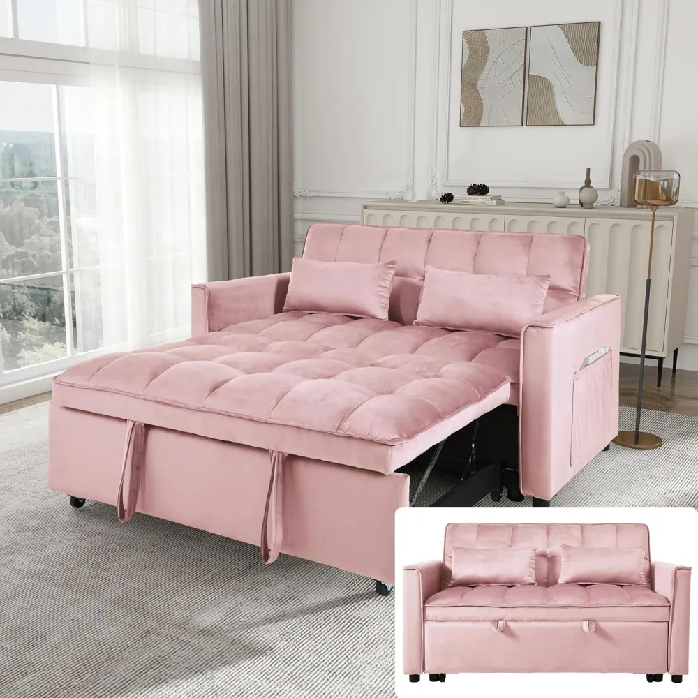 Sofa Bed, Sleeper with Pull Out Bed, Home Sofa Living Room, Velvet Lounge Couch for Bedroom Office, Loveseat 3 in 1 Couch, Pink
Sofa Bed, Sleeper with Pull Out Bed, Home Sofa Living Room, Velvet Lounge Couch for Bedroom Office, Loveseat 3 in 1 Couch, Pink