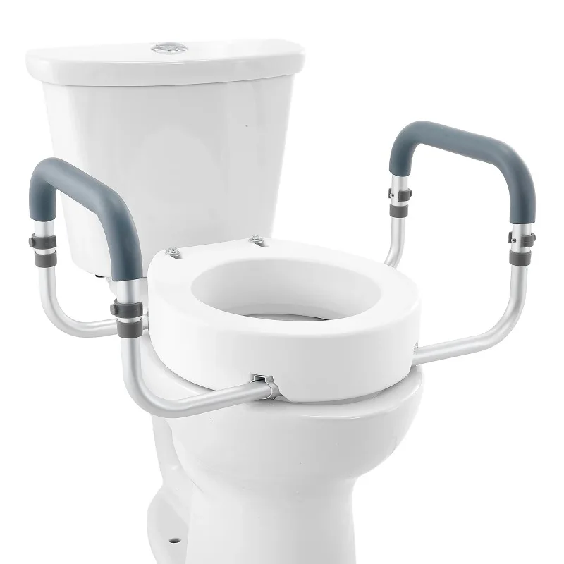 Raised Toilet Seat 3.5" Height Raised 300 lbs Weight Capacity for Standard Round Toilet Aluminum Handrail
Raised Toilet Seat 3.5" Height Raised 300 lbs Weight Capacity for Standard Round Toilet Aluminum Handrail