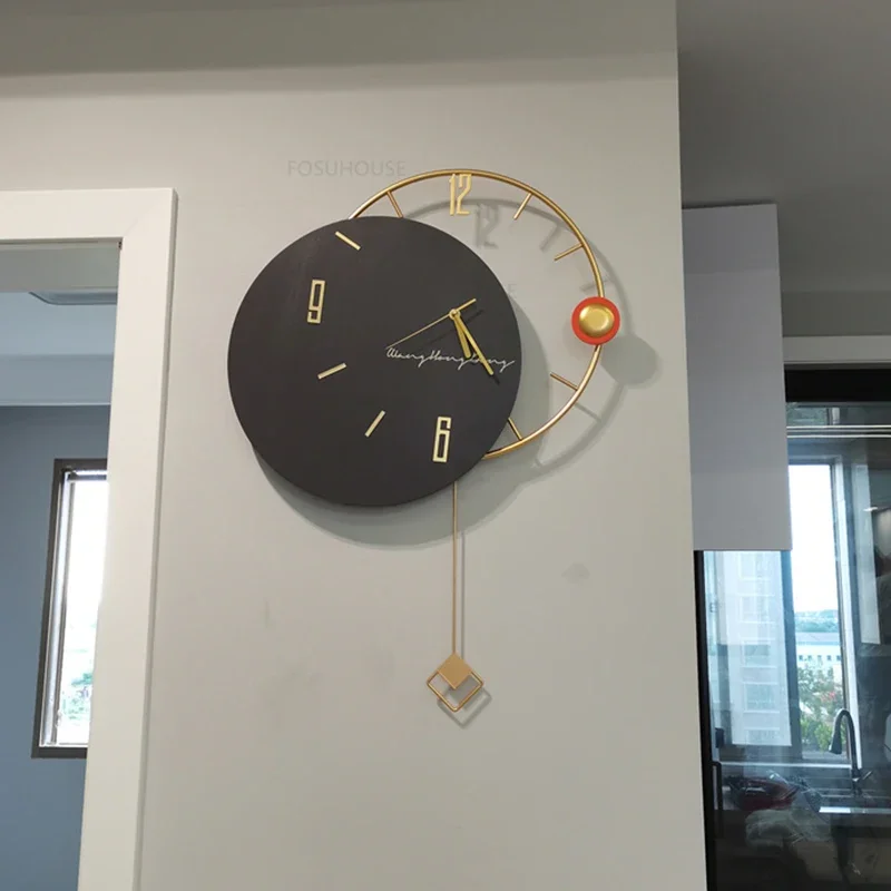 Modern Metal Wooden Decorative Wall Clock Living Room Furniture Large Wall Clock Creative Temperament Restaurant Wall Clock f
Modern Metal Wooden Decorative Wall Clock Living Room Furniture Large Wall Clock Creative Temperament Restaurant Wall Clock f