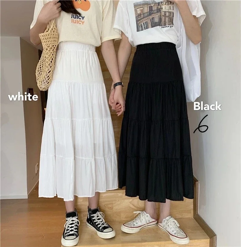 Vintage Spring Summer Women Chiffon Skirts High Waist Elastic Patchwork White Black Chic Long Cake A-line Skirt for Student
Vintage Spring Summer Women Chiffon Skirts High Waist Elastic Patchwork White Black Chic Long Cake A-line Skirt for Student