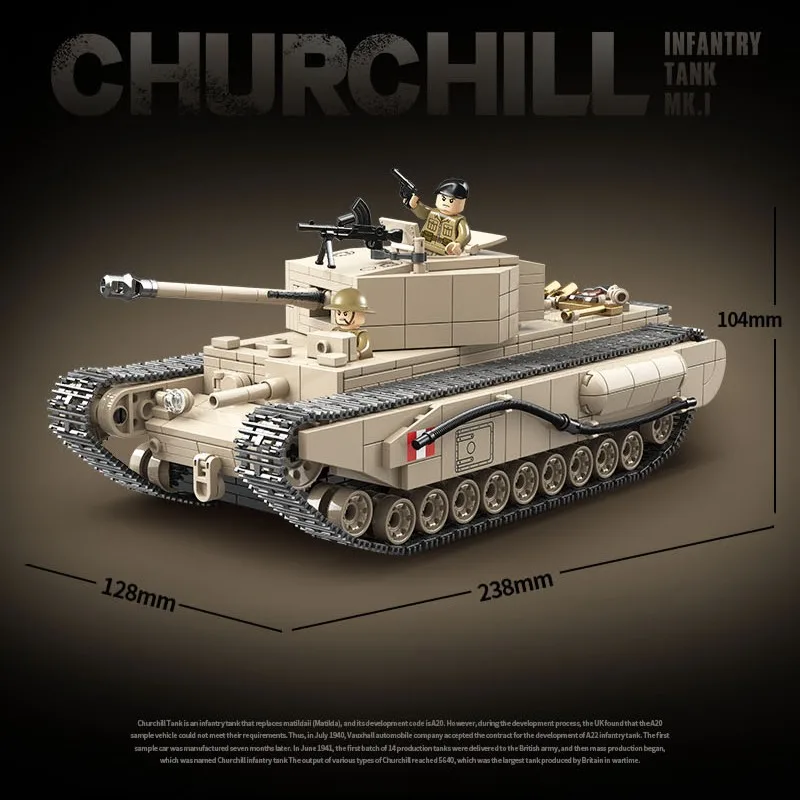 British Churchill Infantry Tank Building Blocks Military Armored Vehicle Model Bricks Set War Game Diorama Boys Educational
British Churchill Infantry Tank Building Blocks Military Armored Vehicle Model Bricks Set War Game Diorama Boys Educational