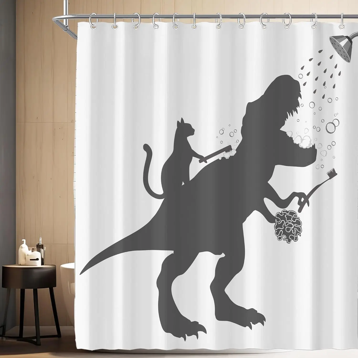 Funny Dino Dinosaur Cat Kids Boy Fun Shower Curtain for Bathroom Trex Raptor Silhouette Bathing Cartoon Animal Shadow Bathtub
Funny Dino Dinosaur Cat Kids Boy Fun Shower Curtain for Bathroom Trex Raptor Silhouette Bathing Cartoon Animal Shadow Bathtub