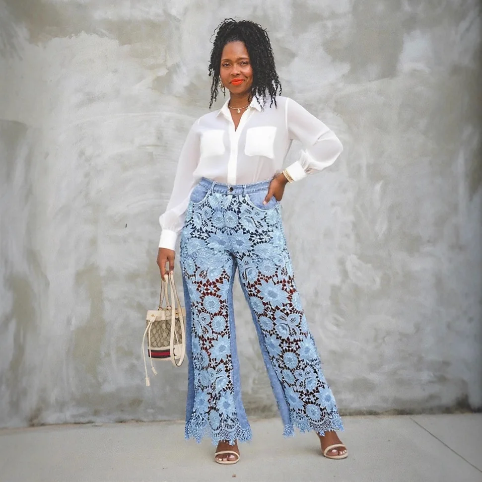 Women Jeans Wide Leg Pants Lace Patchwork Hollow Out Vintage Washed Denims Distressed Straight Trousers Streetwear Y2k 2026
Women Jeans Wide Leg Pants Lace Patchwork Hollow Out Vintage Washed Denims Distressed Straight Trousers Streetwear Y2k 2026