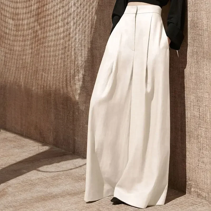 Women's Solid Color High Waist Sagging Sensation Folds Casual Mop Pants Fashion Simplicity Loose Trousers Autumn Winter New
Women's Solid Color High Waist Sagging Sensation Folds Casual Mop Pants Fashion Simplicity Loose Trousers Autumn Winter New
