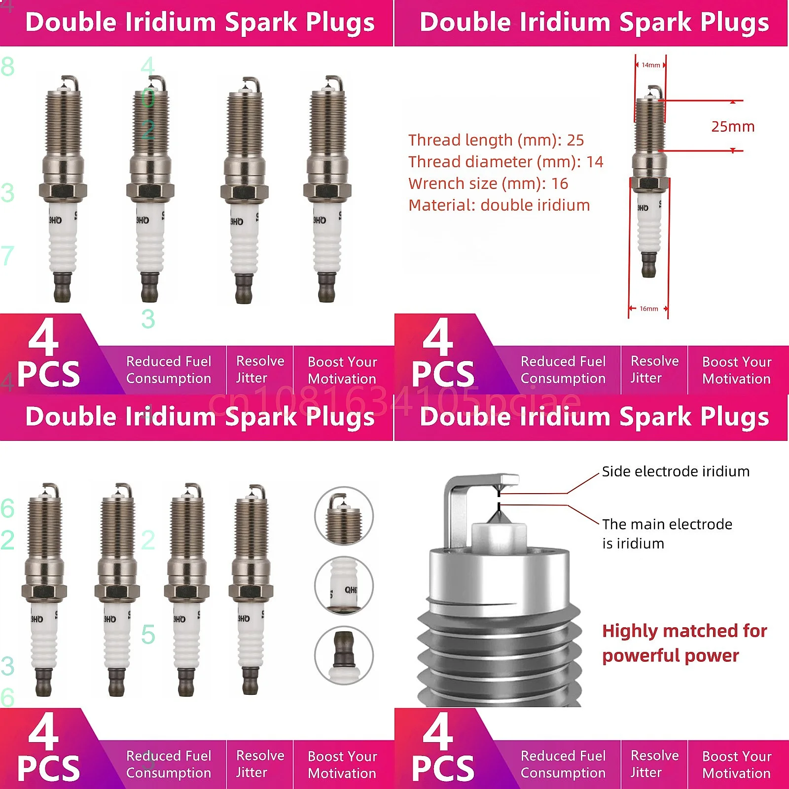 6pcs Double Iridium Spark Plug for Hongqi H7 2.5L 3.0L Auto Parts
6pcs Double Iridium Spark Plug for Hongqi H7 2.5L 3.0L Auto Parts