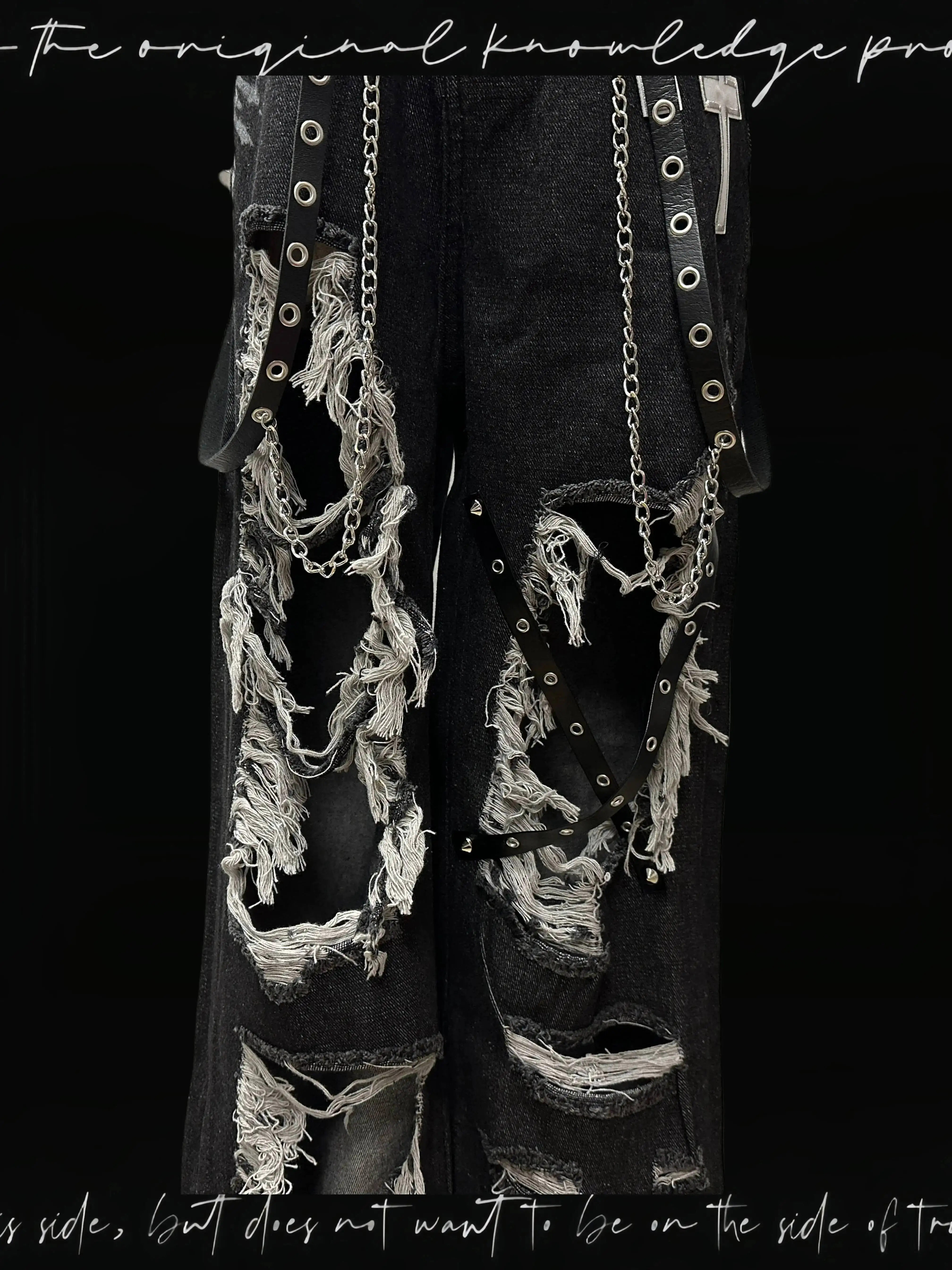 Gothic Punk Jeans Summer Black Distressed Jeans Y2K Denim Pants Patchwork High Waist Straight Wide Leg Pants For Women
Gothic Punk Jeans Summer Black Distressed Jeans Y2K Denim Pants Patchwork High Waist Straight Wide Leg Pants For Women