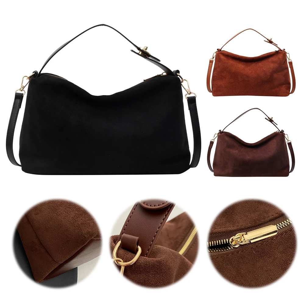 Women Suede Shoulder Bag Adjustable Strap Crossbody Bag With Inner Pocket Satchel Purse Zipper Clutch Purse for Work Travel
Women Suede Shoulder Bag Adjustable Strap Crossbody Bag With Inner Pocket Satchel Purse Zipper Clutch Purse for Work Travel