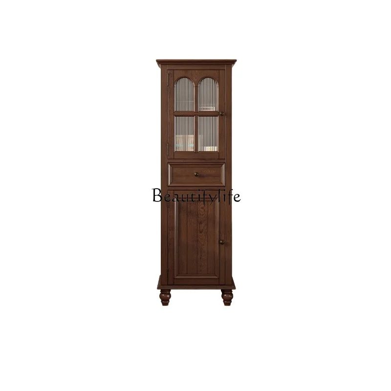 Retro single-door wine cabinet solid wood against the wall living room display cabinet dining side cabinet
Retro single-door wine cabinet solid wood against the wall living room display cabinet dining side cabinet