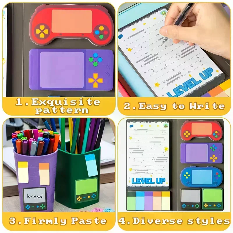 Набор блокнотов на тему игровой консоли с богатым и уникальным дизайном, самоклеящимися липкими нотами и многоразовыми блокнотами.
Набор блокнотов на тему игровой консоли с богатым и уникальным дизайном, самоклеящимися липкими нотами и многоразовыми блокнотами.