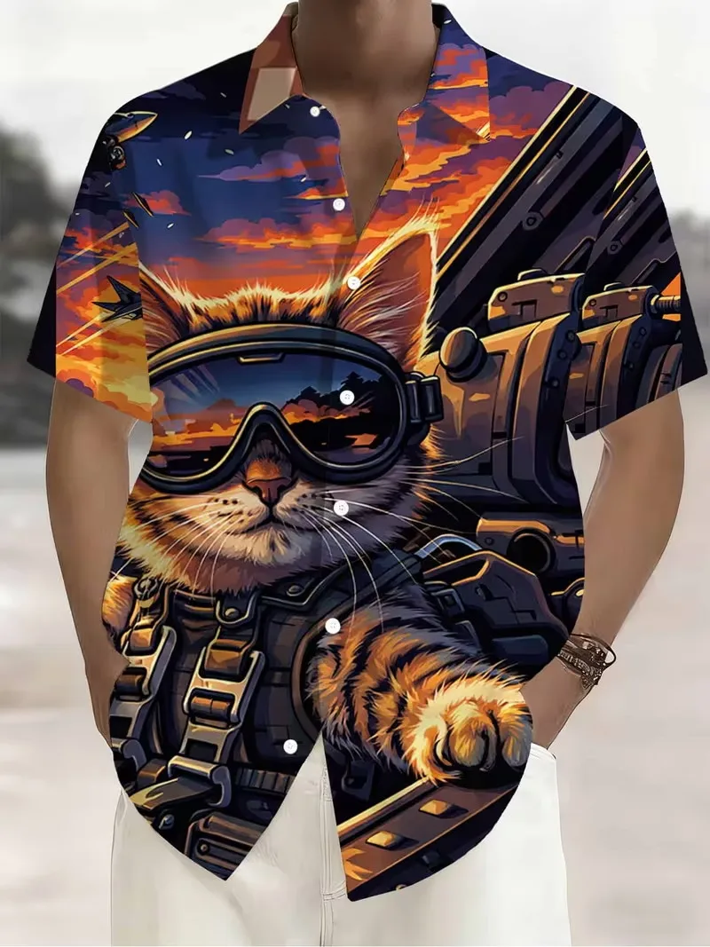 Men's Colorful Cute Cat Print Hawaiian Shirt 3D Kitten Animal Pattern Short Sleeve Lapel Button Down Casual Beach Aloha Shirts
Men's Colorful Cute Cat Print Hawaiian Shirt 3D Kitten Animal Pattern Short Sleeve Lapel Button Down Casual Beach Aloha Shirts