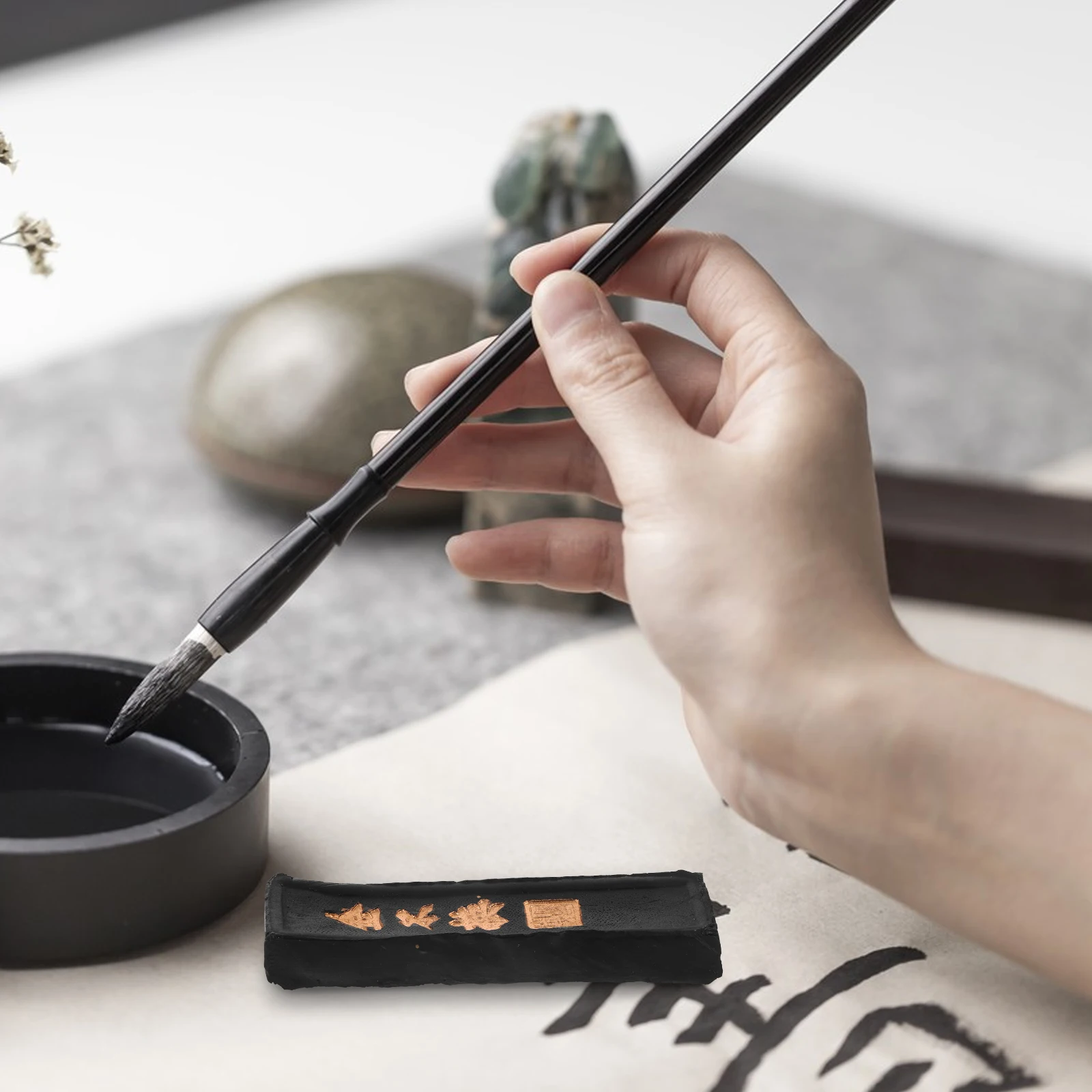 Chinese Ink Stick Durable Handmade Calligraphy Ink Block for Student Painting Practice Creative Traditional Calligraphy Supplies 
Chinese Ink Stick Durable Handmade Calligraphy Ink Block for Student Painting Practice Creative Traditional Calligraphy Supplies