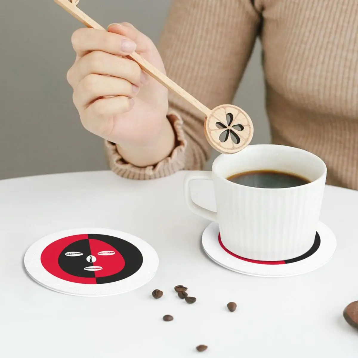 Подставки Eleggua, кожаные салфетки, нескользящие изоляционные кофейные коврики для дома, кухни, обеденные подушечки, набор из 4 шт. 
Подставки Eleggua, кожаные салфетки, нескользящие изоляционные кофейные коврики для дома, кухни, обеденные подушечки, набор из 4 шт.