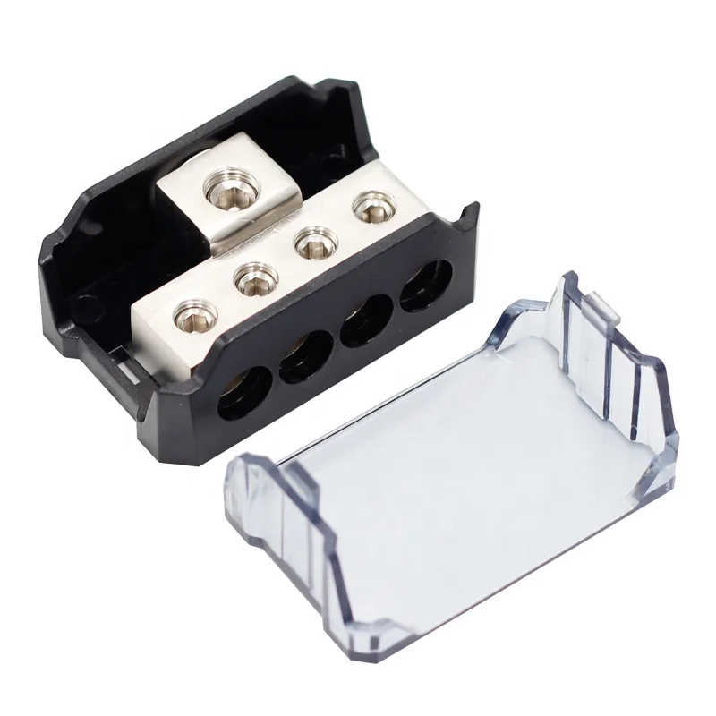 Car audio distribution block main power distribution frame terminal block 1x0/4GA IN 4x4/8GA OUT
Car audio distribution block main power distribution frame terminal block 1x0/4GA IN 4x4/8GA OUT