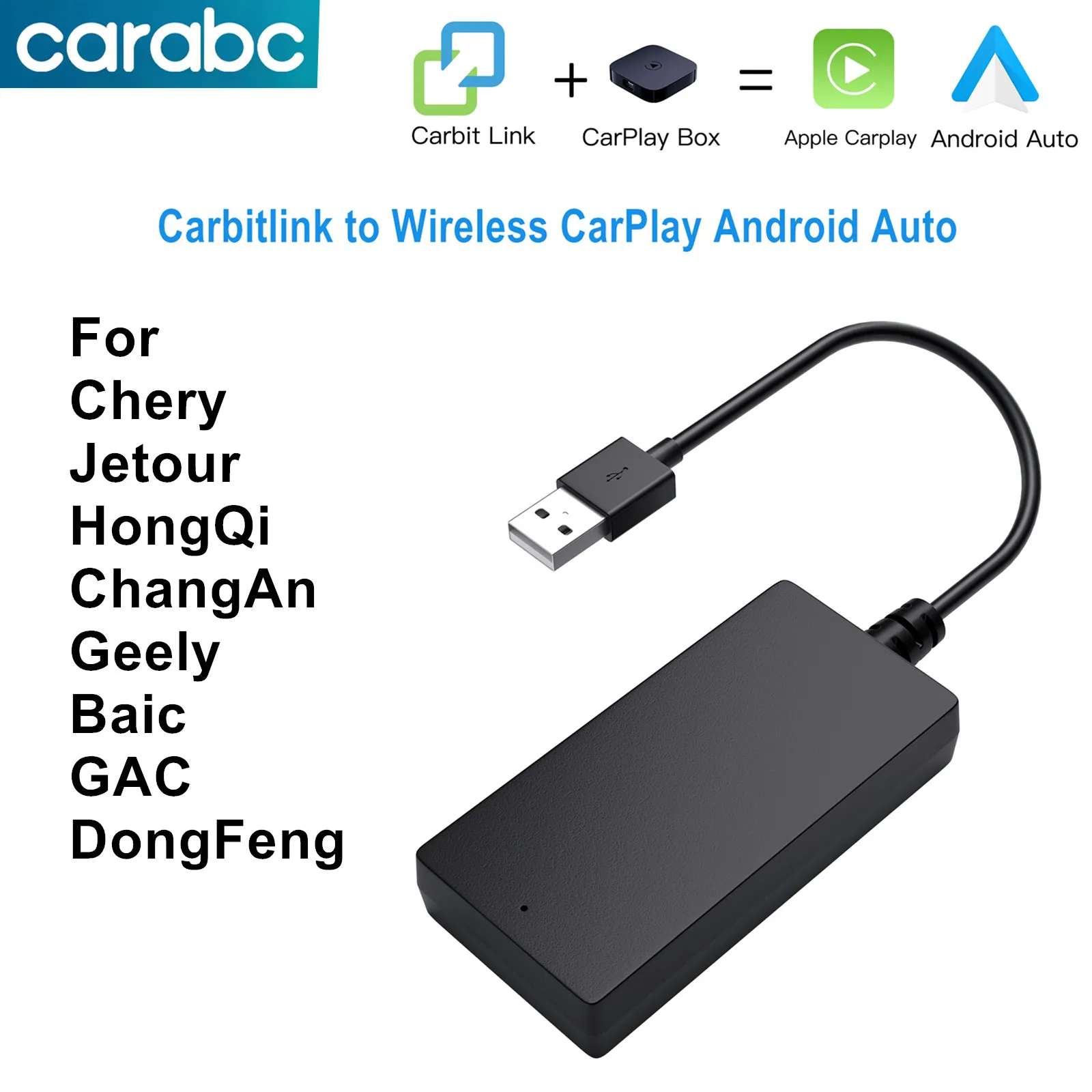 Carbitlink Smartlink Phonelink Connect To Wireless CarPlay Android Auto Adapter For Baic Jetour Geely Chery Tiggo JAC Changan
Carbitlink Smartlink Phonelink Connect To Wireless CarPlay Android Auto Adapter For Baic Jetour Geely Chery Tiggo JAC Changan
