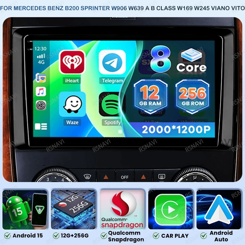 Android 15 Car Radio For Mercedes Benz B200 Sprinter W906 W639 A B Class W169 W245 Viano Vito DSP Qualcomm Viedo Player 4G LTE
Android 15 Car Radio For Mercedes Benz B200 Sprinter W906 W639 A B Class W169 W245 Viano Vito DSP Qualcomm Viedo Player 4G LTE