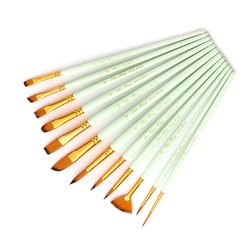12Pcs Nylon Watercolor Brush Set Soft Hair Beginner's Art Hand Drawn Watercolor Artists Pointed Round Flat Head Art Supplies
12Pcs Nylon Watercolor Brush Set Soft Hair Beginner's Art Hand Drawn Watercolor Artists Pointed Round Flat Head Art Supplies