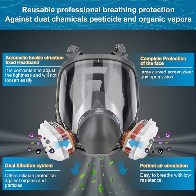 6800, полнолицевой пылезащитный противогаз, промышленная окраска, распылительный респиратор, химический газовый фильтр, безопасная работа, защита от формальдегида
6800, полнолицевой пылезащитный противогаз, промышленная окраска, распылительный респиратор, химический газовый фильтр, безопасная работа, защита от формальдегида
