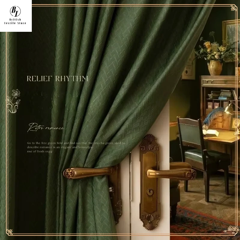 French Retro Luxury Curtains for Living Room blackout Bedroom Velvet Wheat Grain Green Elegant Fashion Home Decoration Custom 
French Retro Luxury Curtains for Living Room blackout Bedroom Velvet Wheat Grain Green Elegant Fashion Home Decoration Custom