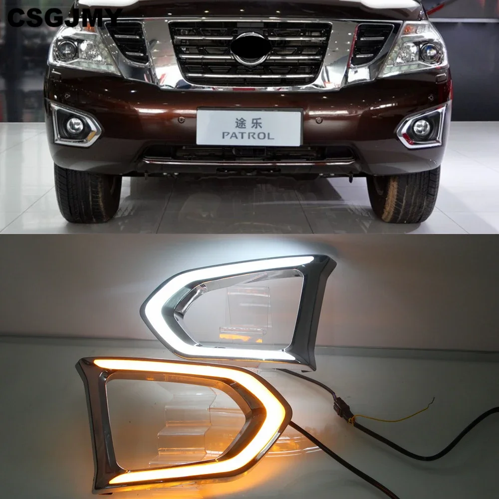 1Pair Car LED DRL Daytime Running Light With Yellow Turn Signal Night Blue Fog Lamp For Nissan Patrol Y62 2016 2017 2018
1Pair Car LED DRL Daytime Running Light With Yellow Turn Signal Night Blue Fog Lamp For Nissan Patrol Y62 2016 2017 2018