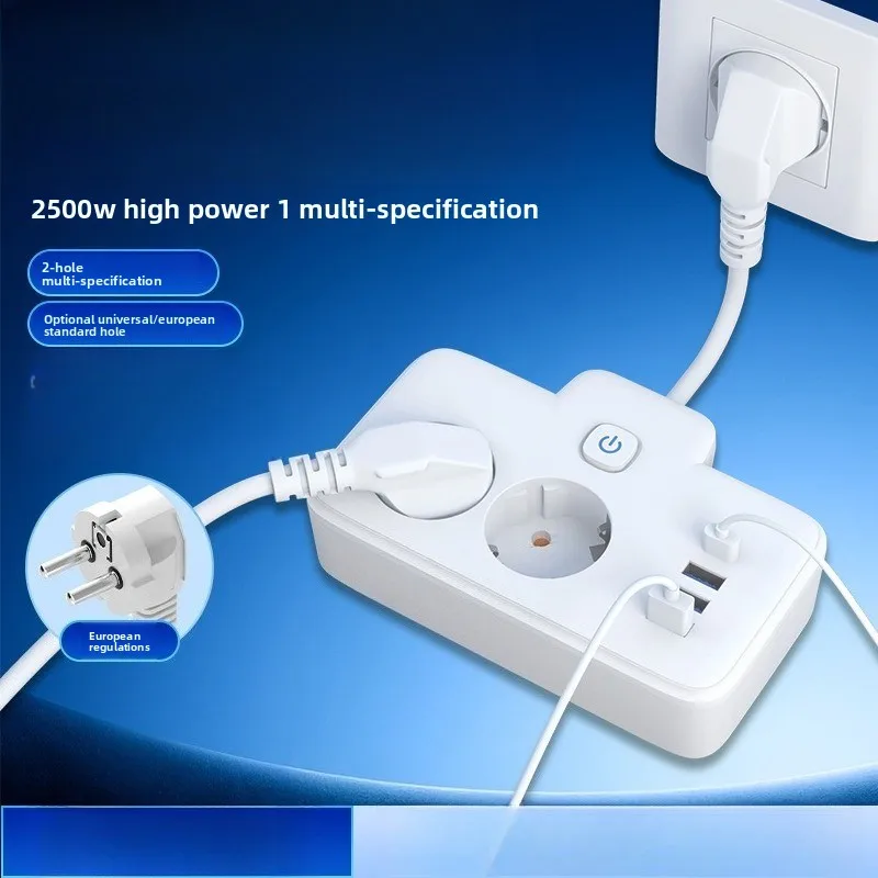 One To Two Conversion Socket European Standard Two-plug Plug-in Board with PD/USB Jack Socket Office Power Strip
One To Two Conversion Socket European Standard Two-plug Plug-in Board with PD/USB Jack Socket Office Power Strip