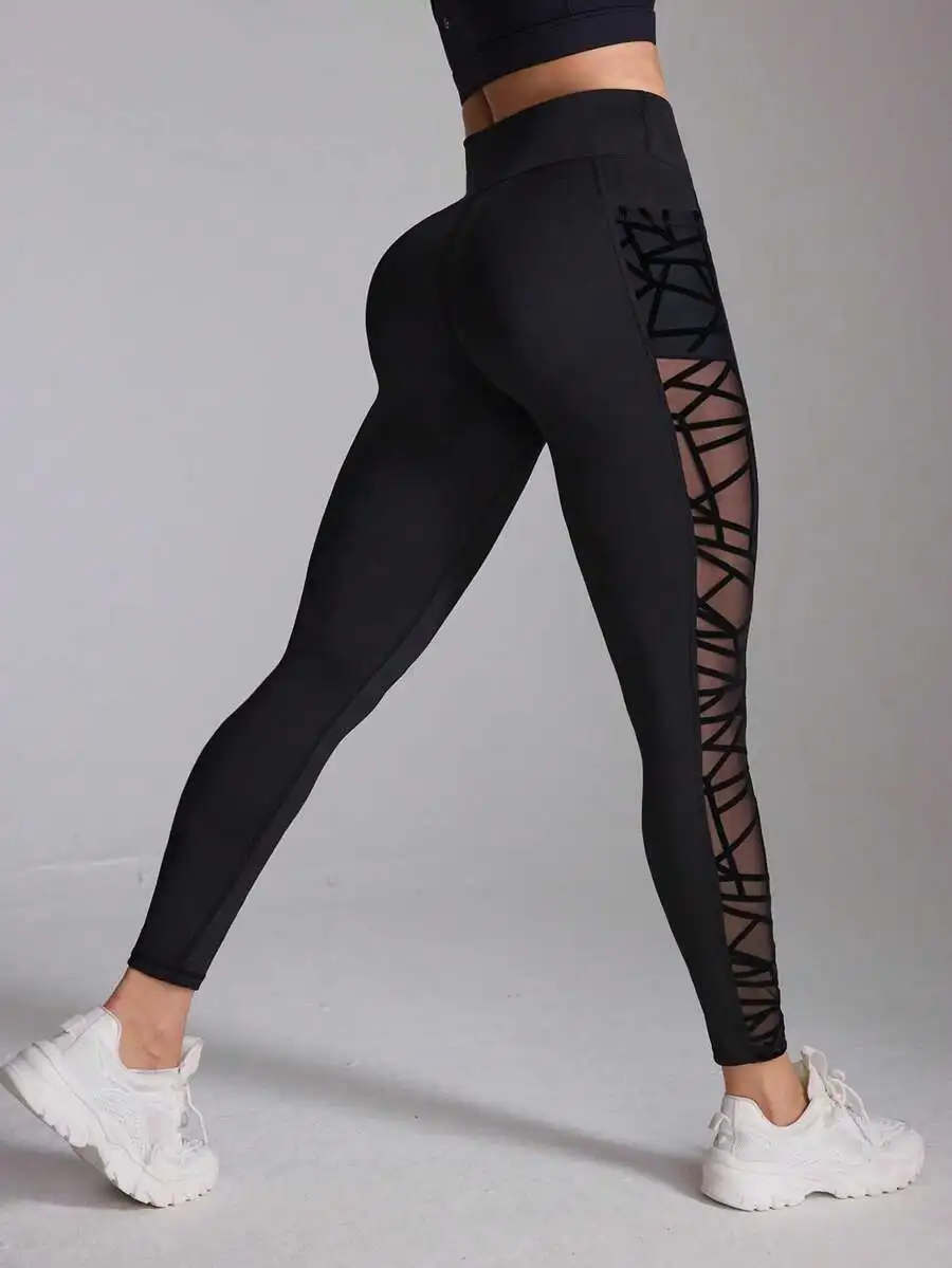 Womens High Waist Semi-Transparent Mesh Panel Leggings Yoga Pants
Womens High Waist Semi-Transparent Mesh Panel Leggings Yoga Pants