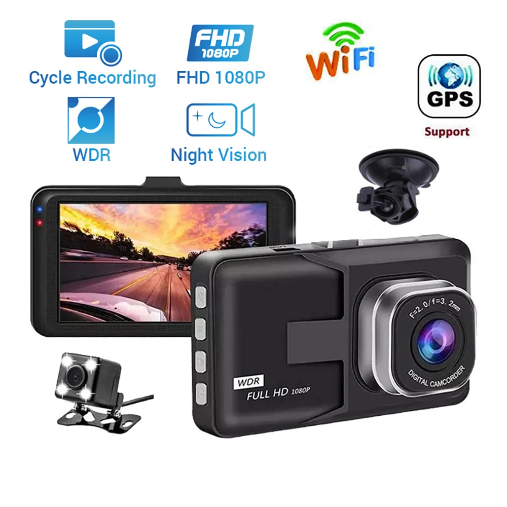Автомобильный видеорегистратор Wi-Fi Full HD 1080P, видеорегистратор с камерой заднего вида, видеорегистратор с черным корпусом и функцией ночного видения, Автомобильный видеорегистратор, автомобильная камера, GPS-трекер
Автомобильный видеорегистратор Wi-Fi Full HD 1080P, видеорегистратор с камерой заднего вида, видеорегистратор с черным корпусом и функцией ночного видения, Автомобильный видеорегистратор, автомобильная камера, GPS-трекер