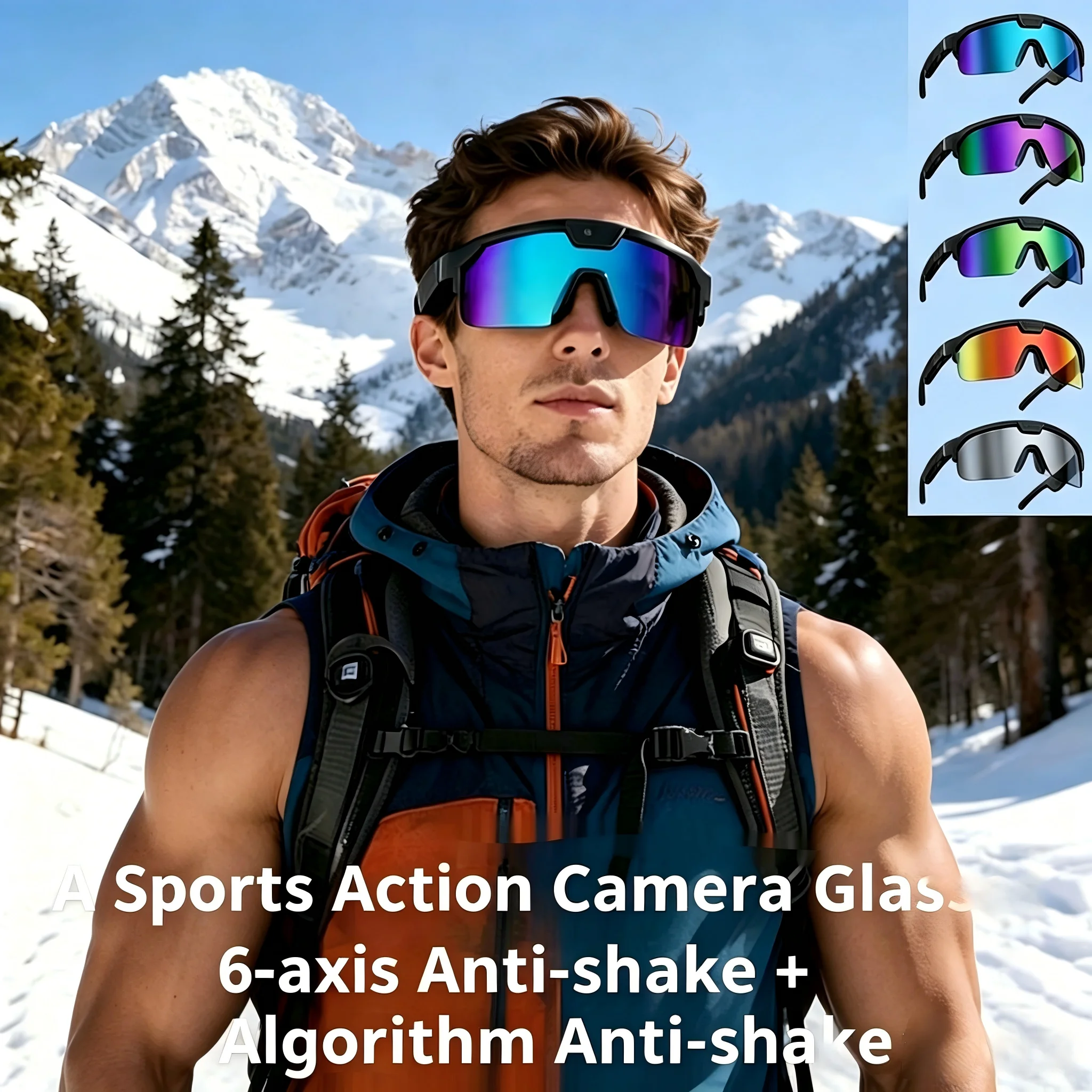 Outdoor Sports Anti-Shake Camera Glasses, 800W Pixel Smart Glasses, WiFi Transmission, Image Recognition
Outdoor Sports Anti-Shake Camera Glasses, 800W Pixel Smart Glasses, WiFi Transmission, Image Recognition