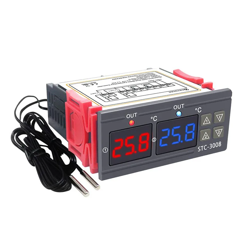 Smart Digital Temperature Controller Dual Control 12V 24V 220V Electronic Thermoregulator Thermostat Heater Cooler with 2 Probe
Smart Digital Temperature Controller Dual Control 12V 24V 220V Electronic Thermoregulator Thermostat Heater Cooler with 2 Probe