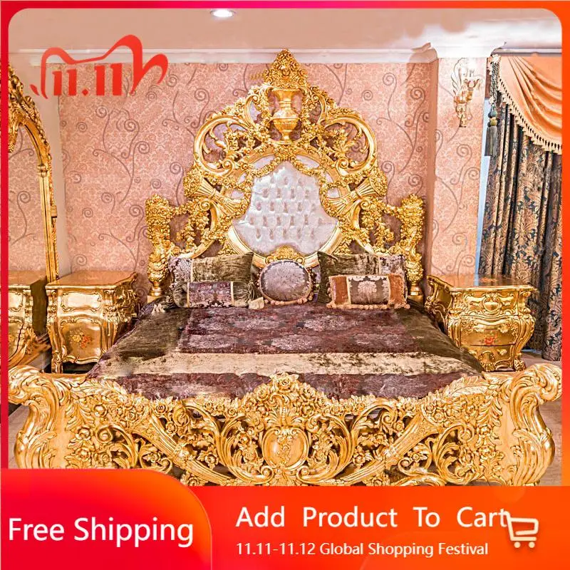 European Solid Wood Bed Castle Designer Adult High Quality Sleeping Princess Bed Art Unusual Aesthetics Muebles Home Muebles
European Solid Wood Bed Castle Designer Adult High Quality Sleeping Princess Bed Art Unusual Aesthetics Muebles Home Muebles