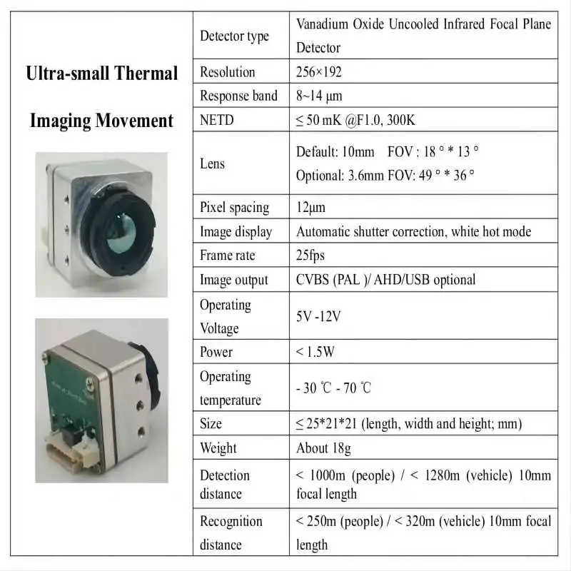 Vanadium Oxide Uncooled Infrared Focal Plane Detector,Ultra-small Thermal Imaging Movement, Fpv Accessoires
Vanadium Oxide Uncooled Infrared Focal Plane Detector,Ultra-small Thermal Imaging Movement, Fpv Accessoires