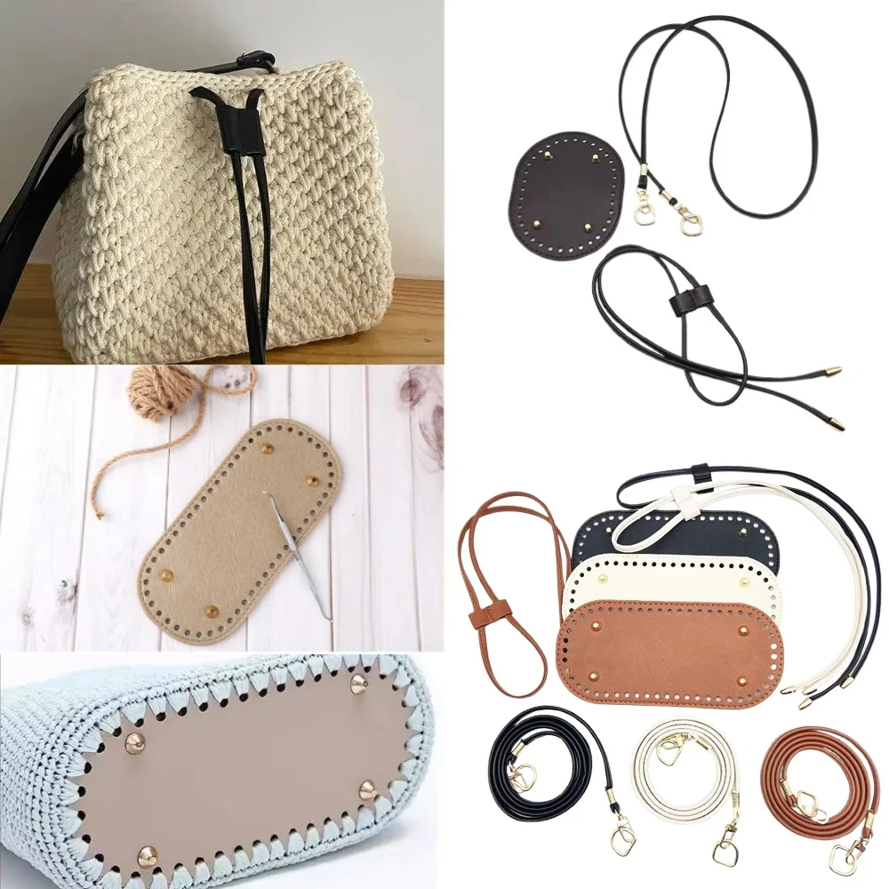3Pcs DIY Purse Making Kit with Chain PU Leather Bucket Bag Base & Shoulder Strap Crochet Handbag Accessories
3Pcs DIY Purse Making Kit with Chain PU Leather Bucket Bag Base & Shoulder Strap Crochet Handbag Accessories 