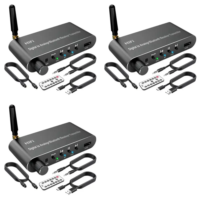 B68C 3X Bluetooth 5.1 Transmitter Receiver Digital To Analog Audio Converter DAC Wireless Adaptor, Coax To Analog
B68C 3X Bluetooth 5.1 Transmitter Receiver Digital To Analog Audio Converter DAC Wireless Adaptor, Coax To Analog