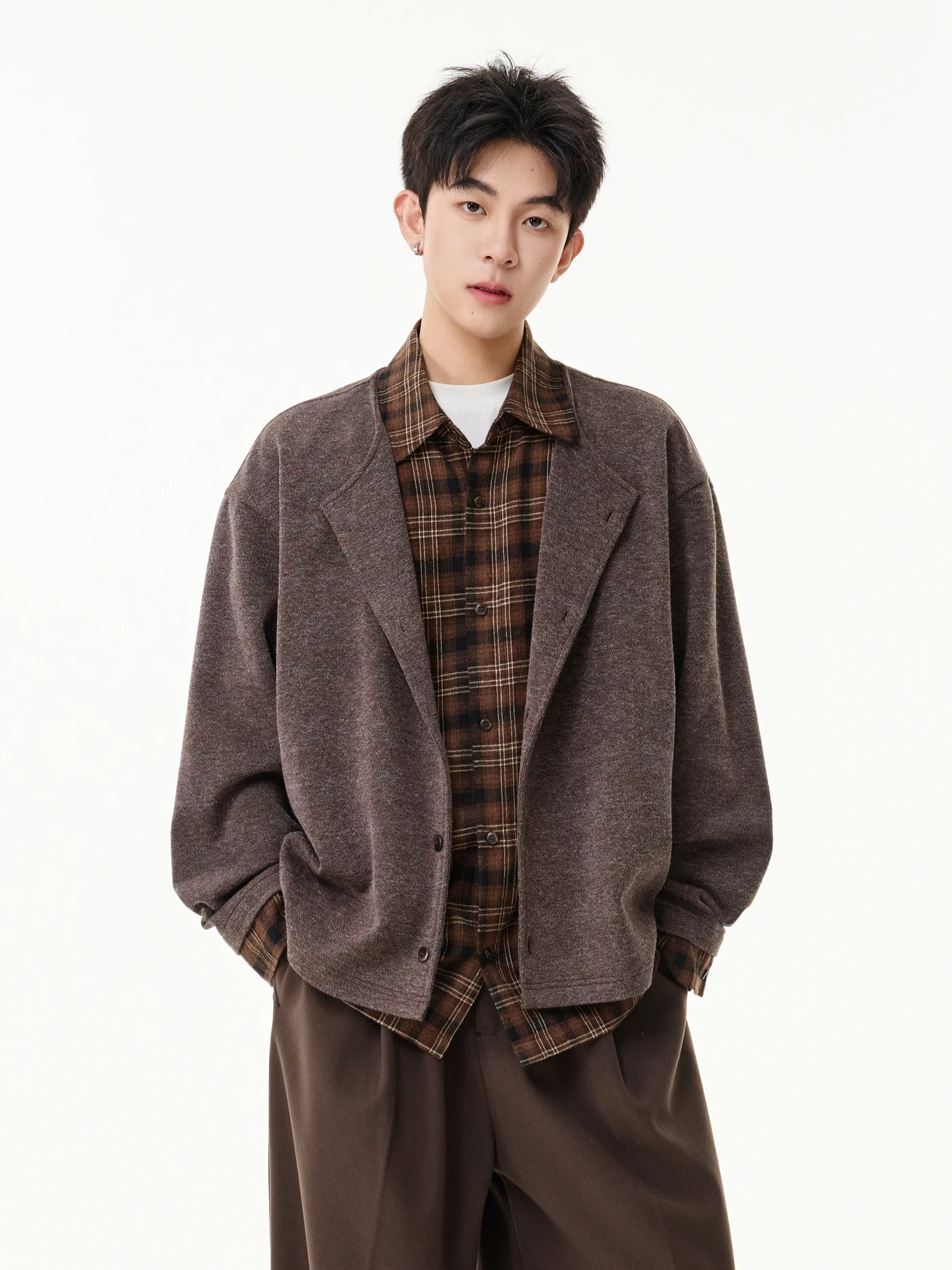 Весенний повседневный кардиган в клетку с комбинированными вставками, унисекс, свободный крой, молодежная верхняя одежда из полиэстера с длинными рукавами
Весенний повседневный кардиган в клетку с комбинированными вставками, унисекс, свободный крой, молодежная верхняя одежда из полиэстера с длинными рукавами