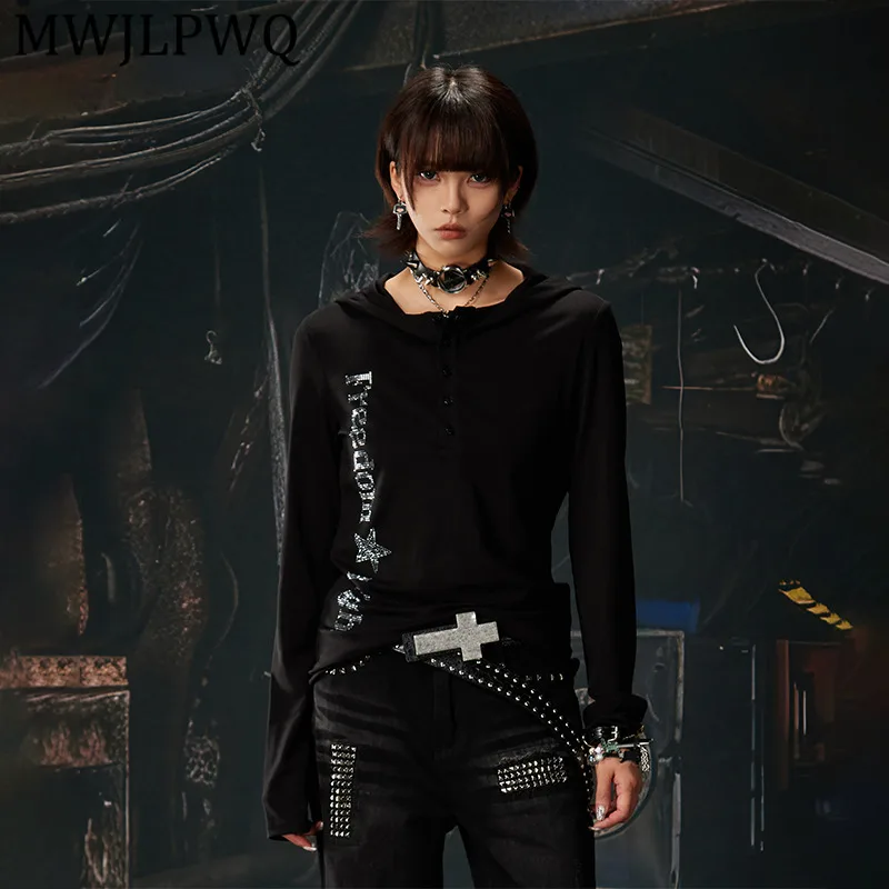MWJLPWQ Unisex New Y2K Letter Star Rhinestone Hooded T-shirt High Street Summer Slim Fit Long Sleeve Women's Casual Tops 15026
MWJLPWQ Unisex New Y2K Letter Star Rhinestone Hooded T-shirt High Street Summer Slim Fit Long Sleeve Women's Casual Tops 15026