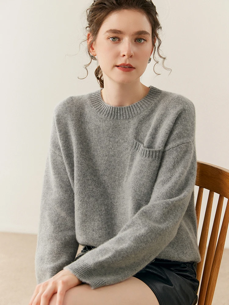 MEETCC New Women 100% Cashmere Pullover O Neck Slant Pocket Sweater Autumn Winter Loose Cashmere Sweater Soft Warm Fashion Tops
MEETCC New Women 100% Cashmere Pullover O Neck Slant Pocket Sweater Autumn Winter Loose Cashmere Sweater Soft Warm Fashion Tops