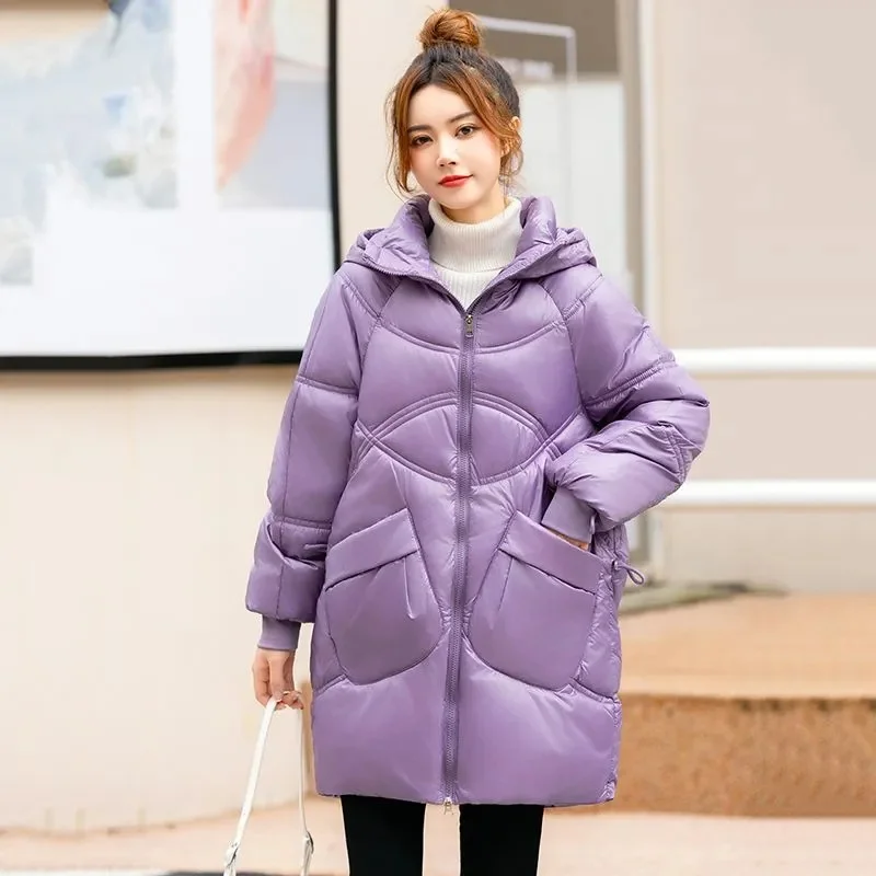 Winter Jacket Puffer Coat Womens 2023 New Korean Loose Down Cotton Padded Jacket Female Hooded Casual Long Parkas Outerwear
Winter Jacket Puffer Coat Womens 2023 New Korean Loose Down Cotton Padded Jacket Female Hooded Casual Long Parkas Outerwear