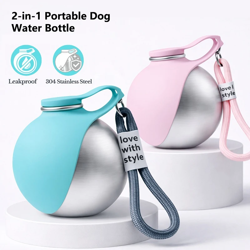 New Travel Dog Water Container Portable Dog Water Bottle with Foldable Silicone Bowl Leak-proof Stainless Steel Pet for Travel
New Travel Dog Water Container Portable Dog Water Bottle with Foldable Silicone Bowl Leak-proof Stainless Steel Pet for Travel