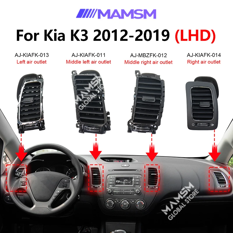 MAMSM For Kia 2012-2019 K3 LHD Car Dashboard Conditioning AC Air Vent Grille Outlet Kit Replacement Part
MAMSM For Kia 2012-2019 K3 LHD Car Dashboard Conditioning AC Air Vent Grille Outlet Kit Replacement Part