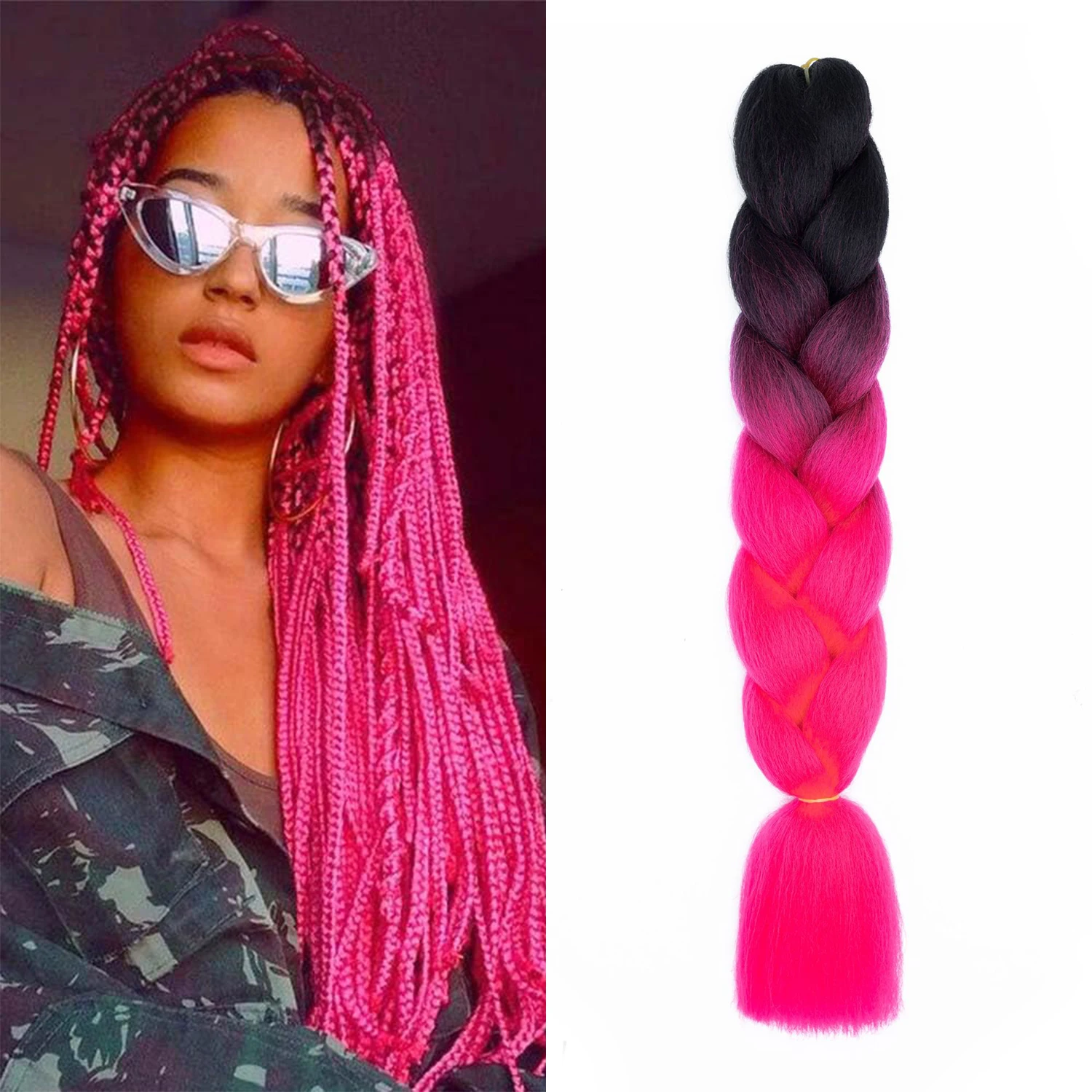 Braiding Hair Extensions for Women 100g/Pc 24Inch High Temperature Ombre Jumbo Synthetic Braiding Hair for Twist Crochet Braids
Braiding Hair Extensions for Women 100g/Pc 24Inch High Temperature Ombre Jumbo Synthetic Braiding Hair for Twist Crochet Braids