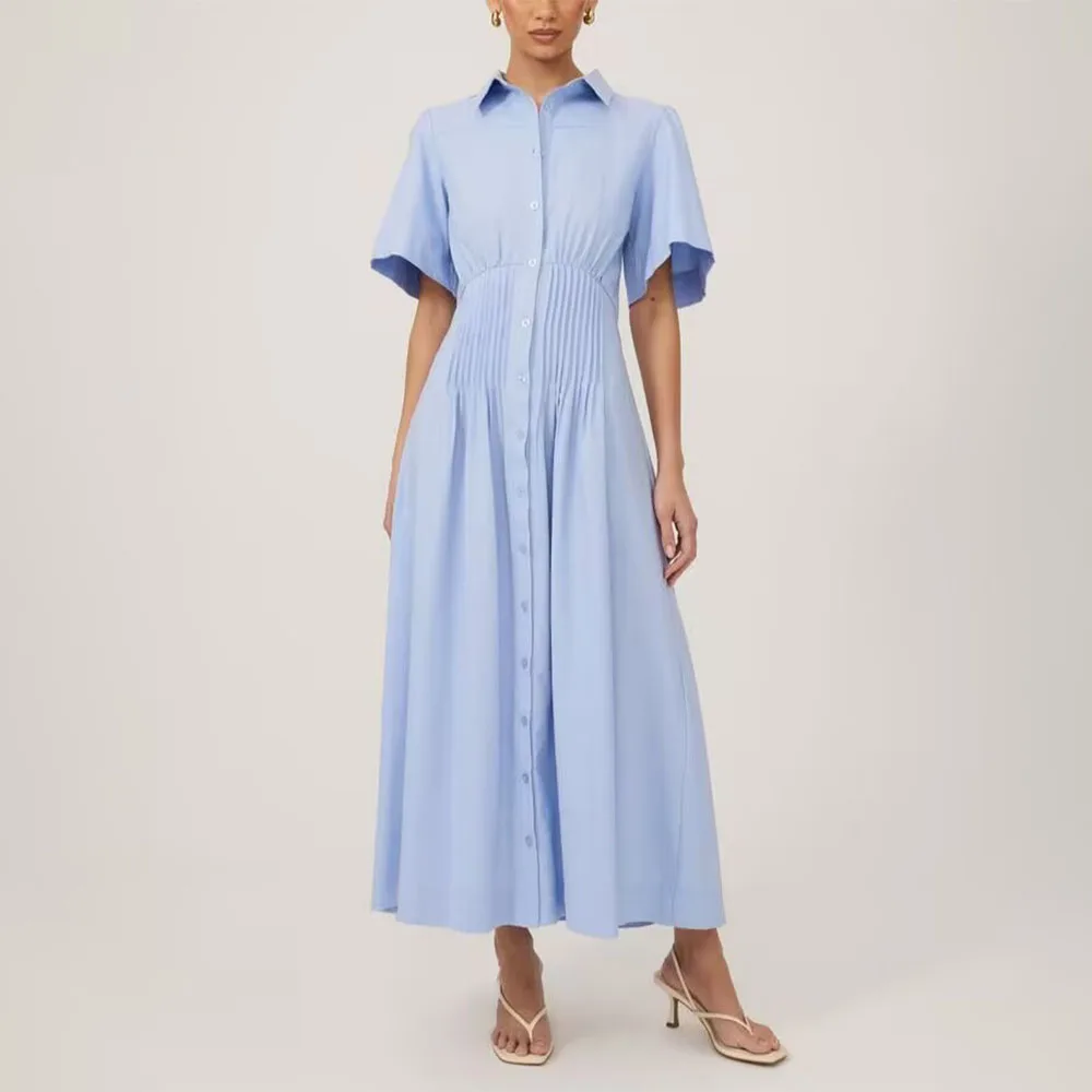 High Quality Customized V-neck Buttons Short Sleeves Ankle Length Woman Elegant Dress Women for Wedding Party Prom Dresses 드레스
High Quality Customized V-neck Buttons Short Sleeves Ankle Length Woman Elegant Dress Women for Wedding Party Prom Dresses 드레스