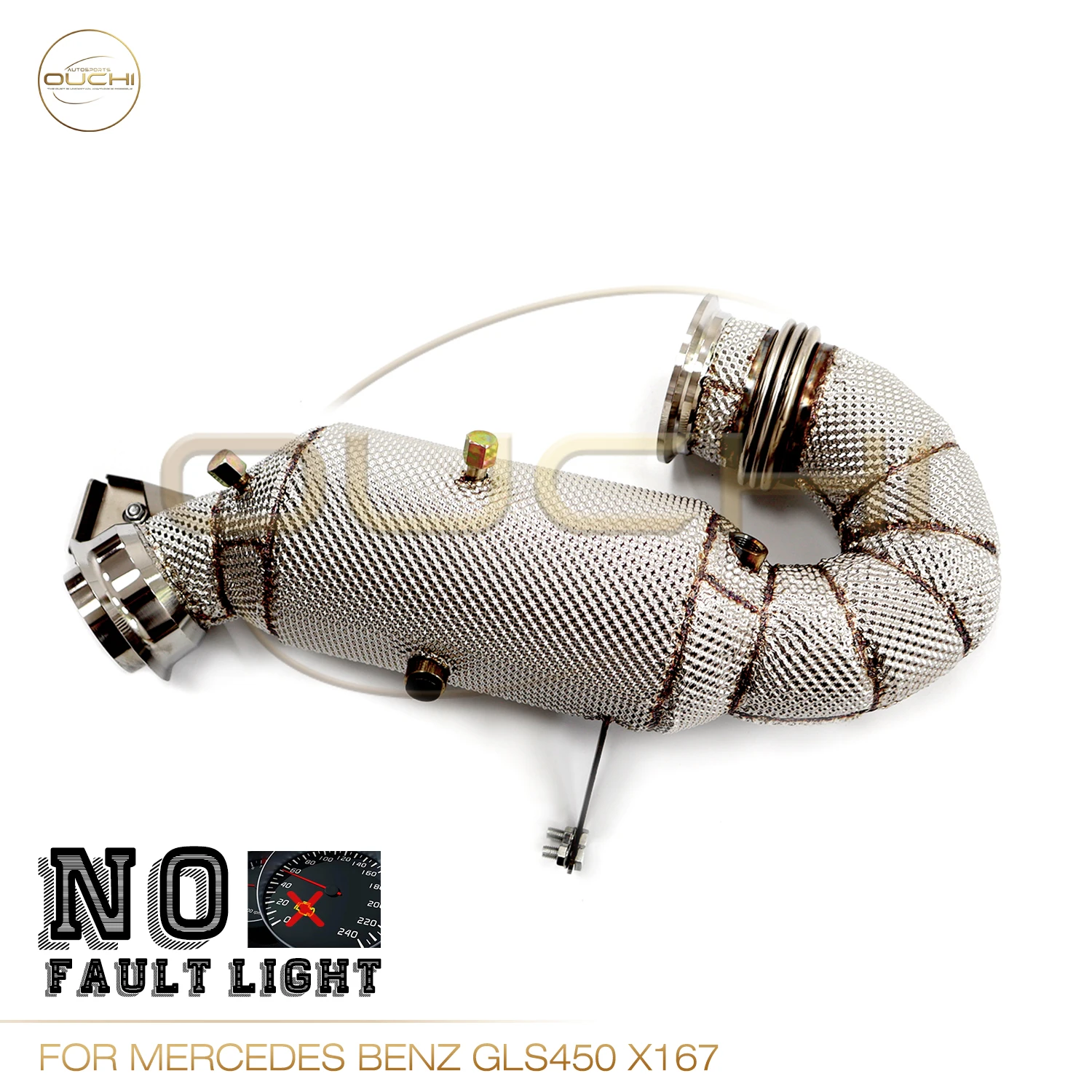 OUCHI No Fault Light Downpipe For Mercedes benz GLS450 X167 With Heat shield Stainless Steels Performance Pipe Exhaust System
OUCHI No Fault Light Downpipe For Mercedes benz GLS450 X167 With Heat shield Stainless Steels Performance Pipe Exhaust System