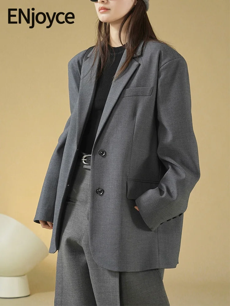 ENjoyce 2024 Spring Women Korean Fashion Brand Blazer Ladies Vintage Grey Suit Coats Loose Workwear Advanced Clothing
ENjoyce 2024 Spring Women Korean Fashion Brand Blazer Ladies Vintage Grey Suit Coats Loose Workwear Advanced Clothing