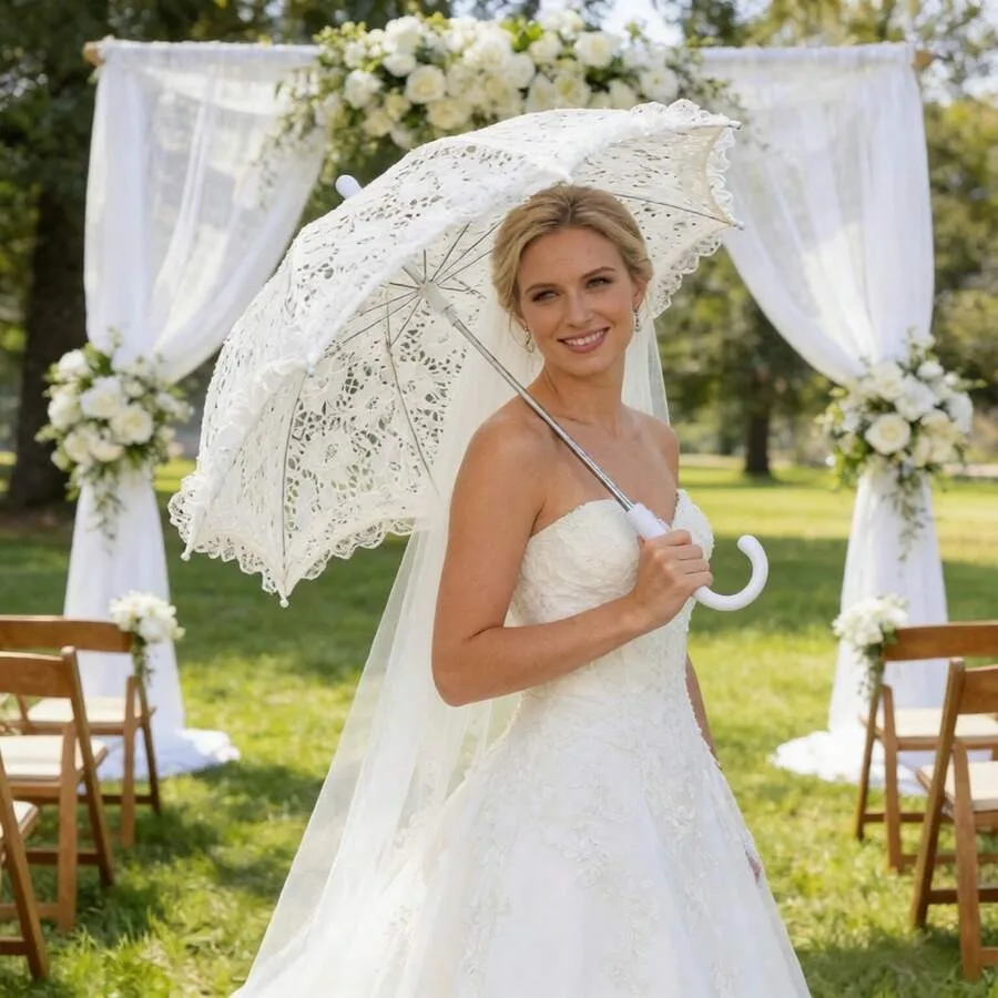 Vintage Lace Parasol Umbrella 32 Inch Bridal Wedding Decoration Umbrella For Photoshoot, Tea Party, Victorian Style Sunshade Fo
Vintage Lace Parasol Umbrella 32 Inch Bridal Wedding Decoration Umbrella For Photoshoot, Tea Party, Victorian Style Sunshade Fo